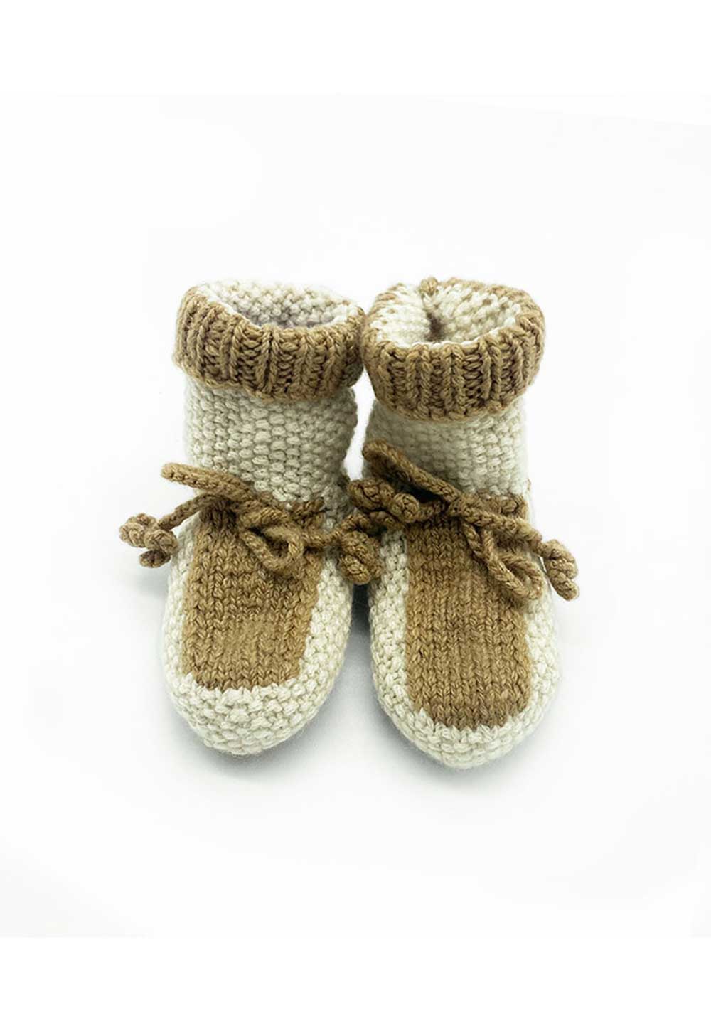 The Handknit Baby Booties Bicolor