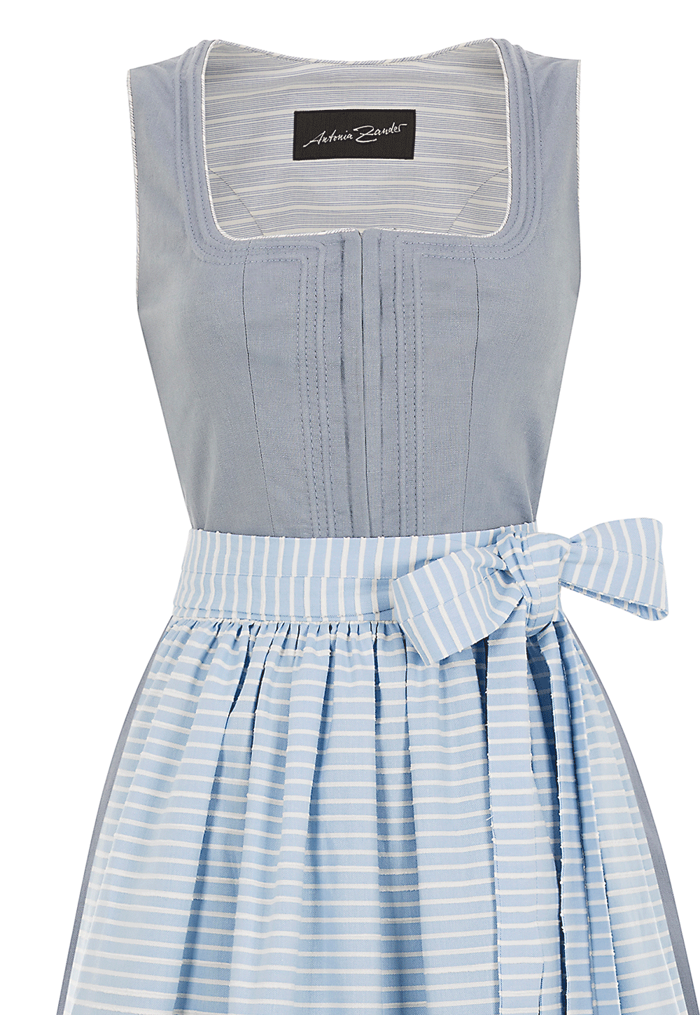 TONI DIRNDL LINEN BLUE STRIPES