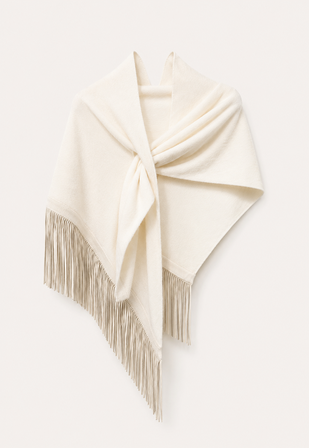 Anina Triangolo Lapponia Cashmere Scarf with Suede Leather Fringes by Antonia Zander