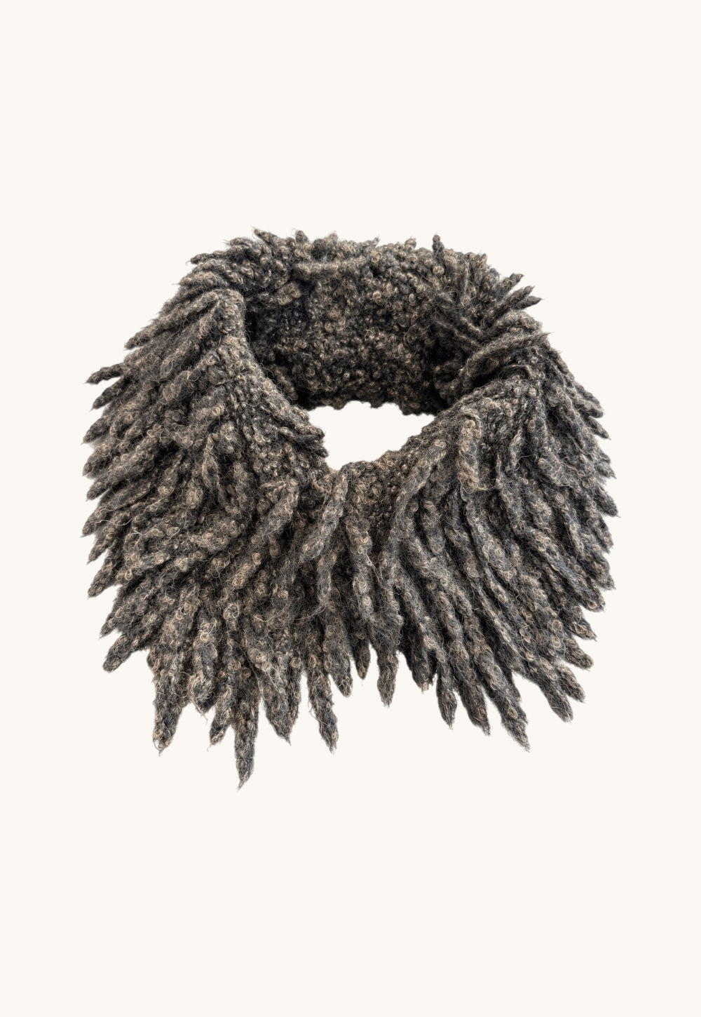 Mina Collo Nero schwarzer Bouclé-Strickkragen von Antonia Zander aus Baby-Alpaka-Cashmere-Seiden-Mix