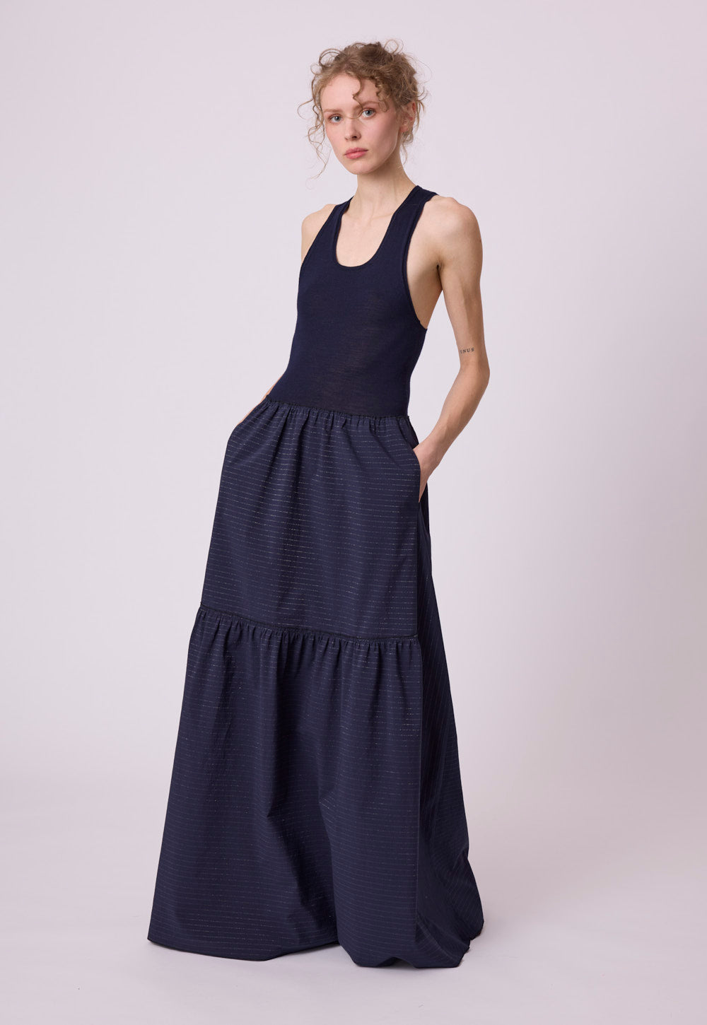 Antonia Zander Oria Dress luxury maxi dress with racerback knit top