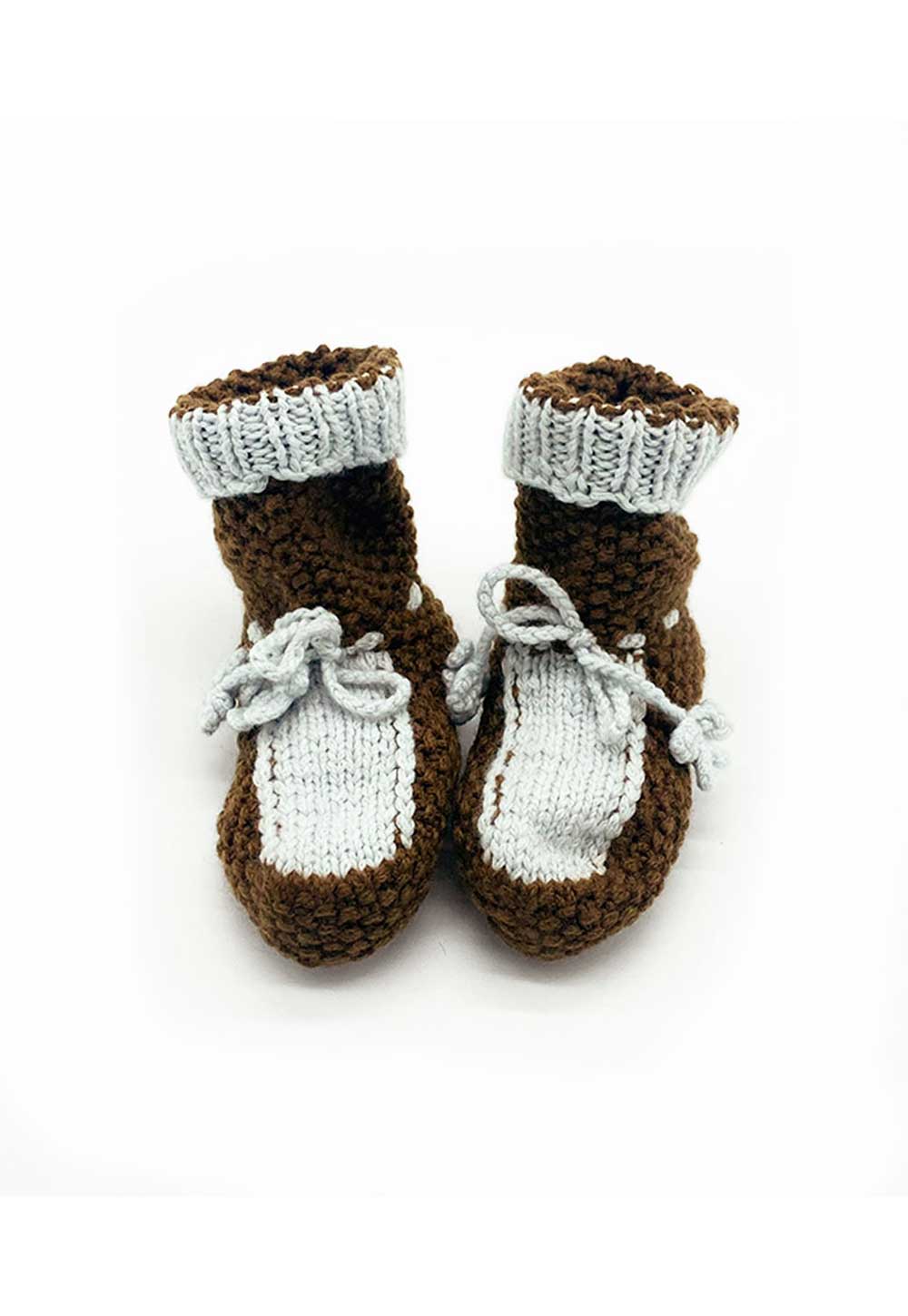 The Handknit Baby Booties Bicolor
