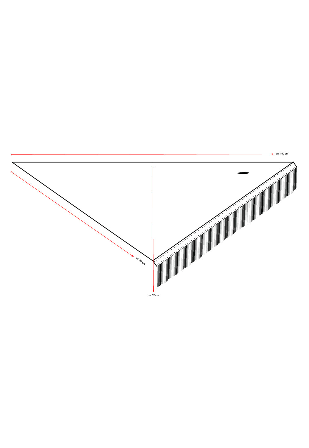 Antonia Zander Anina Triangolo triangle scarf measurements and dimensions