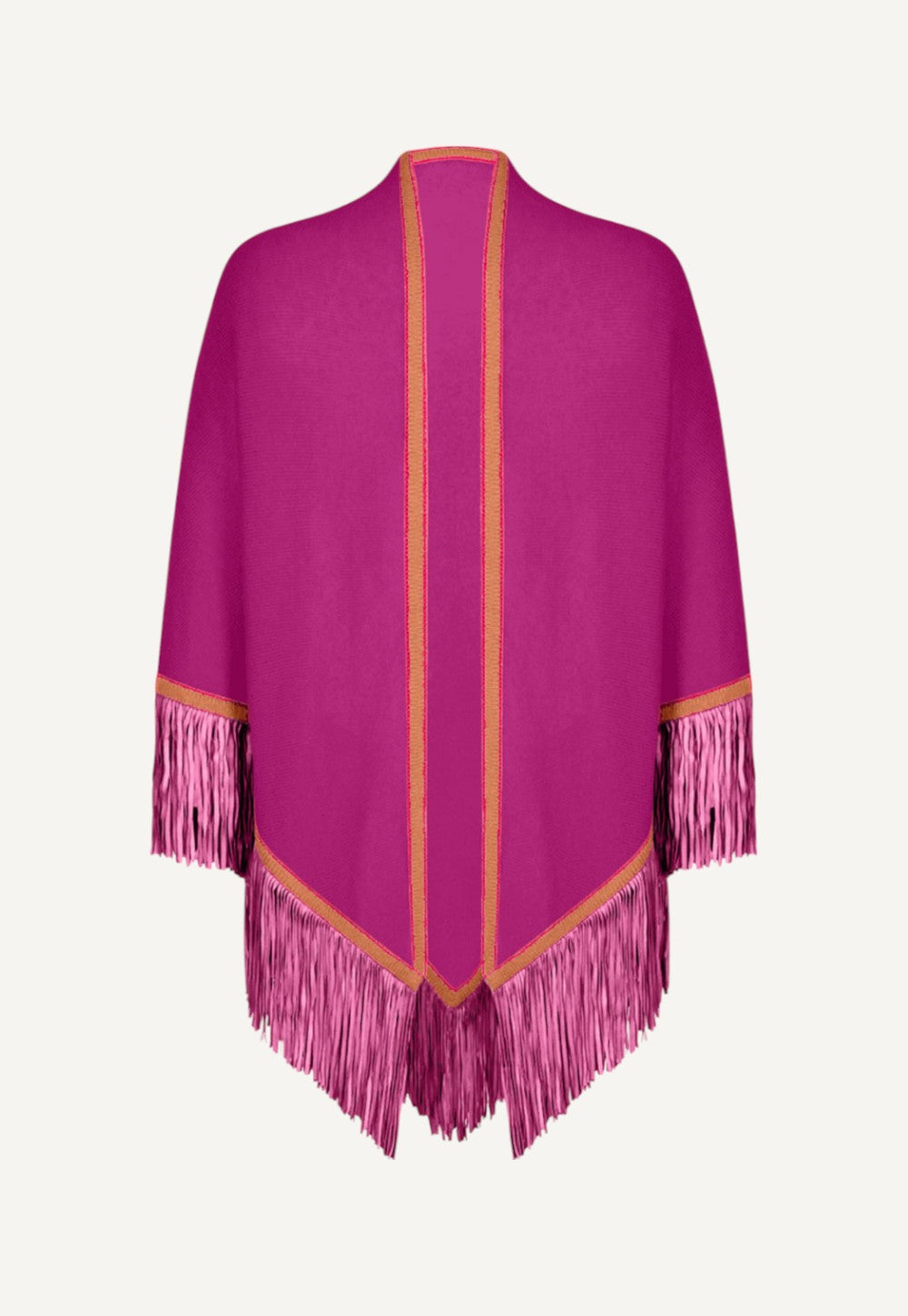 Antonia Zander Classic Triangolo cashmere wrap with leather fringe detail.