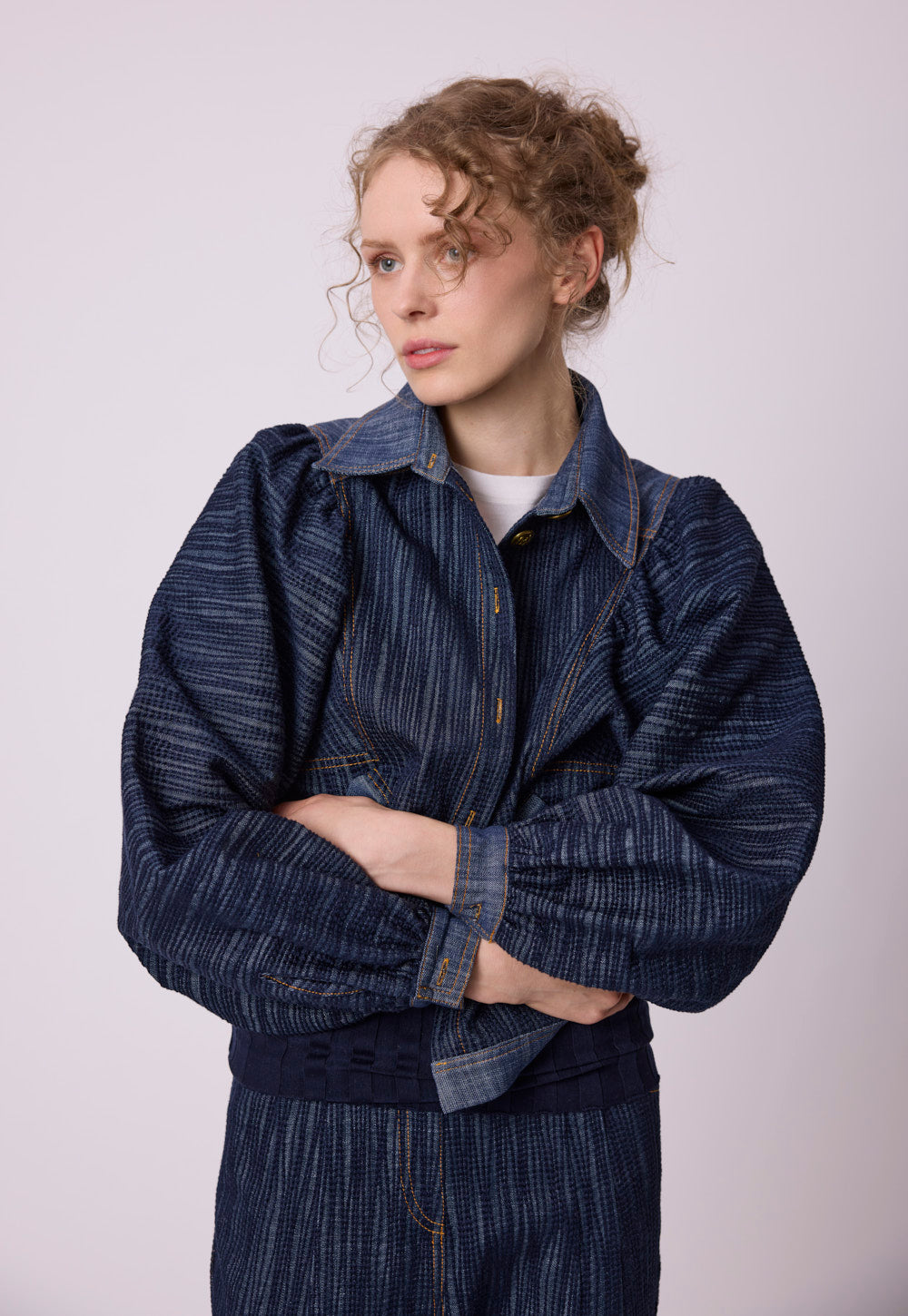 Antonia Zander Jessy Jacket in indigo blue.