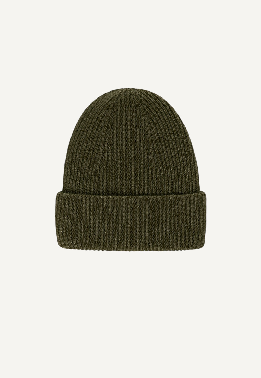 Antonia Zander Pisa Beanie in Bronze, a double-layered cashmere hat in fisherman’s rib