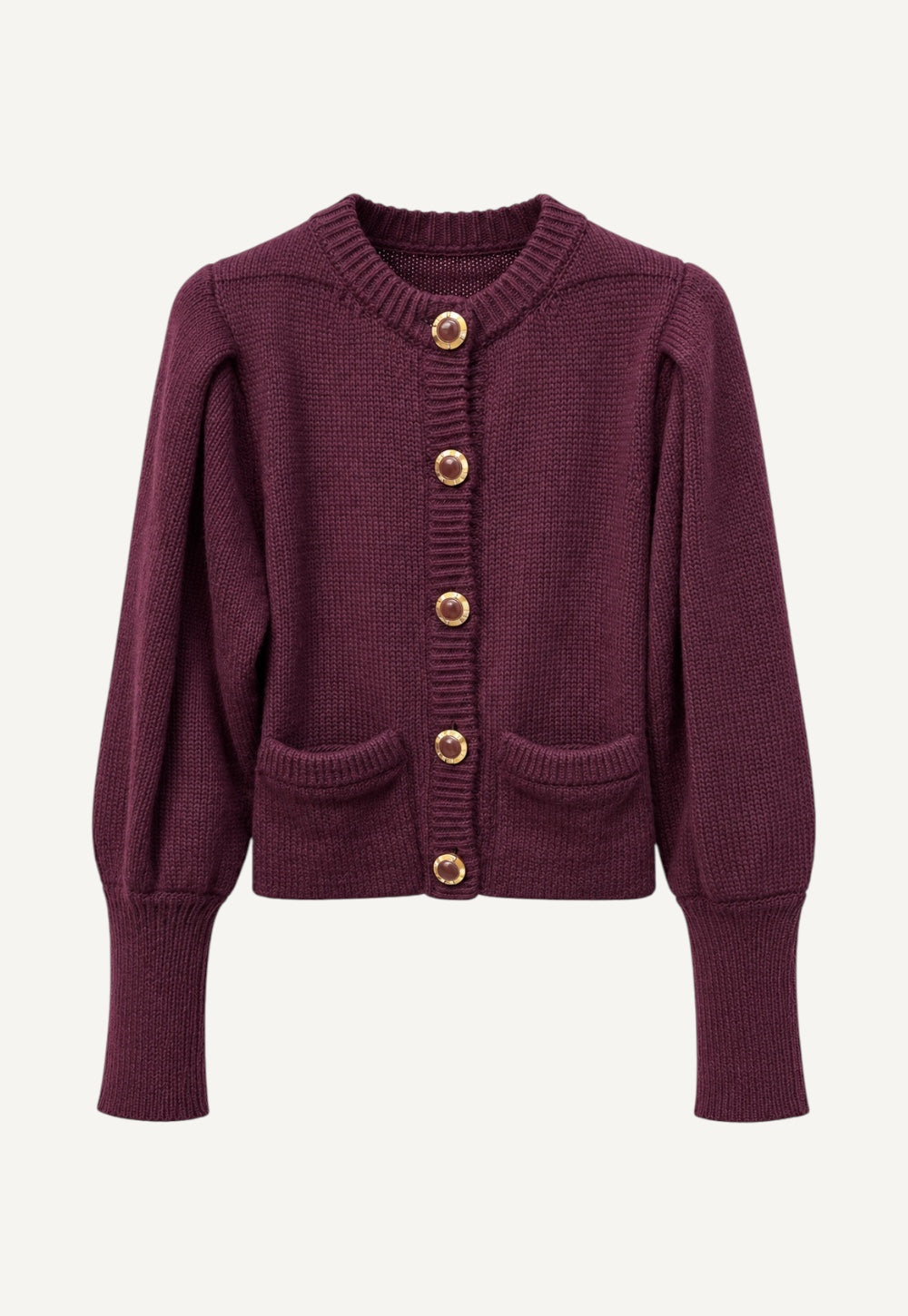 Antonia Zander Rosi Cardigan in Bordeaux, 100% cashmere