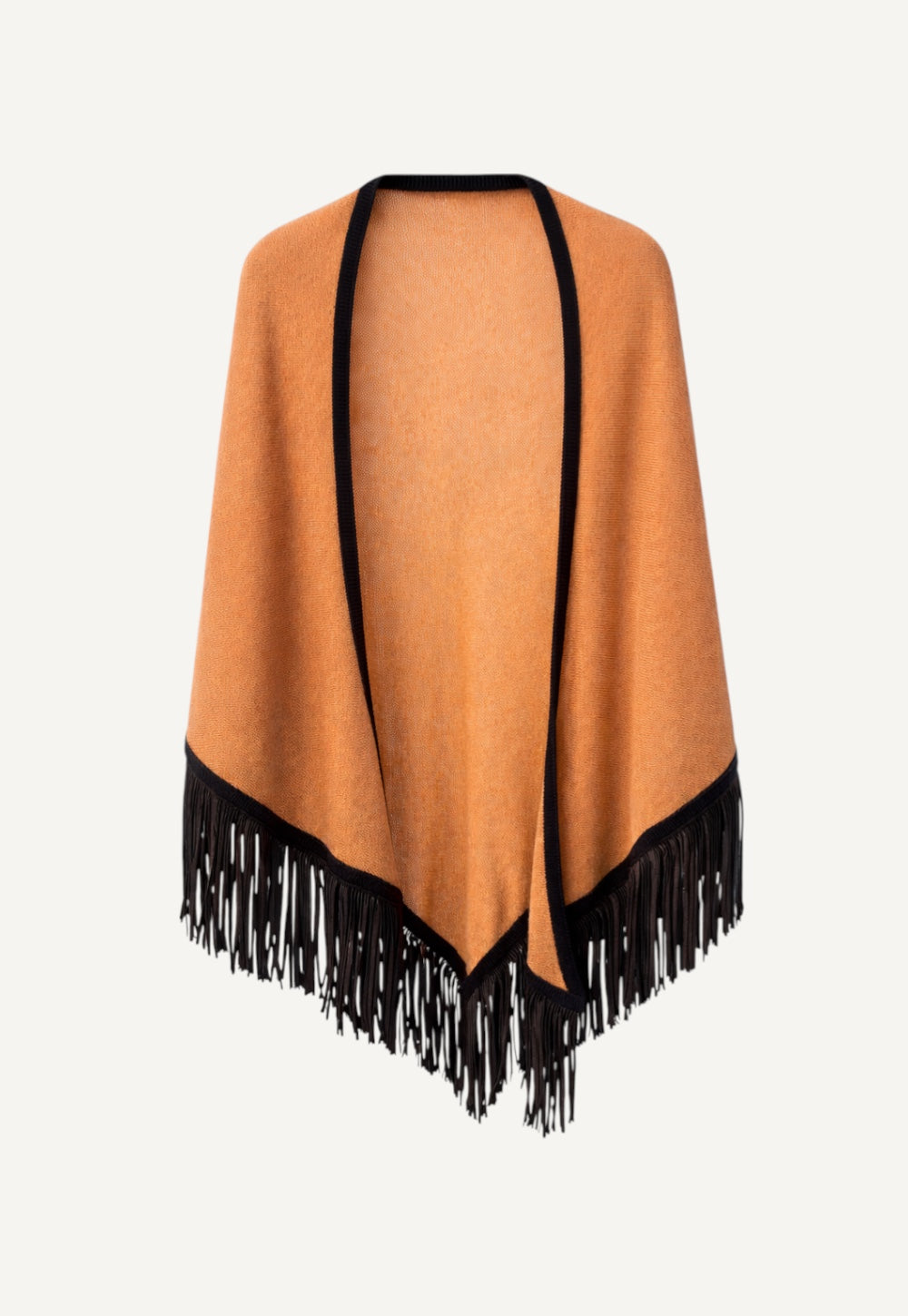 Antonia Zander Triangolo Camoscio cashmere triangle scarf with suede fringes