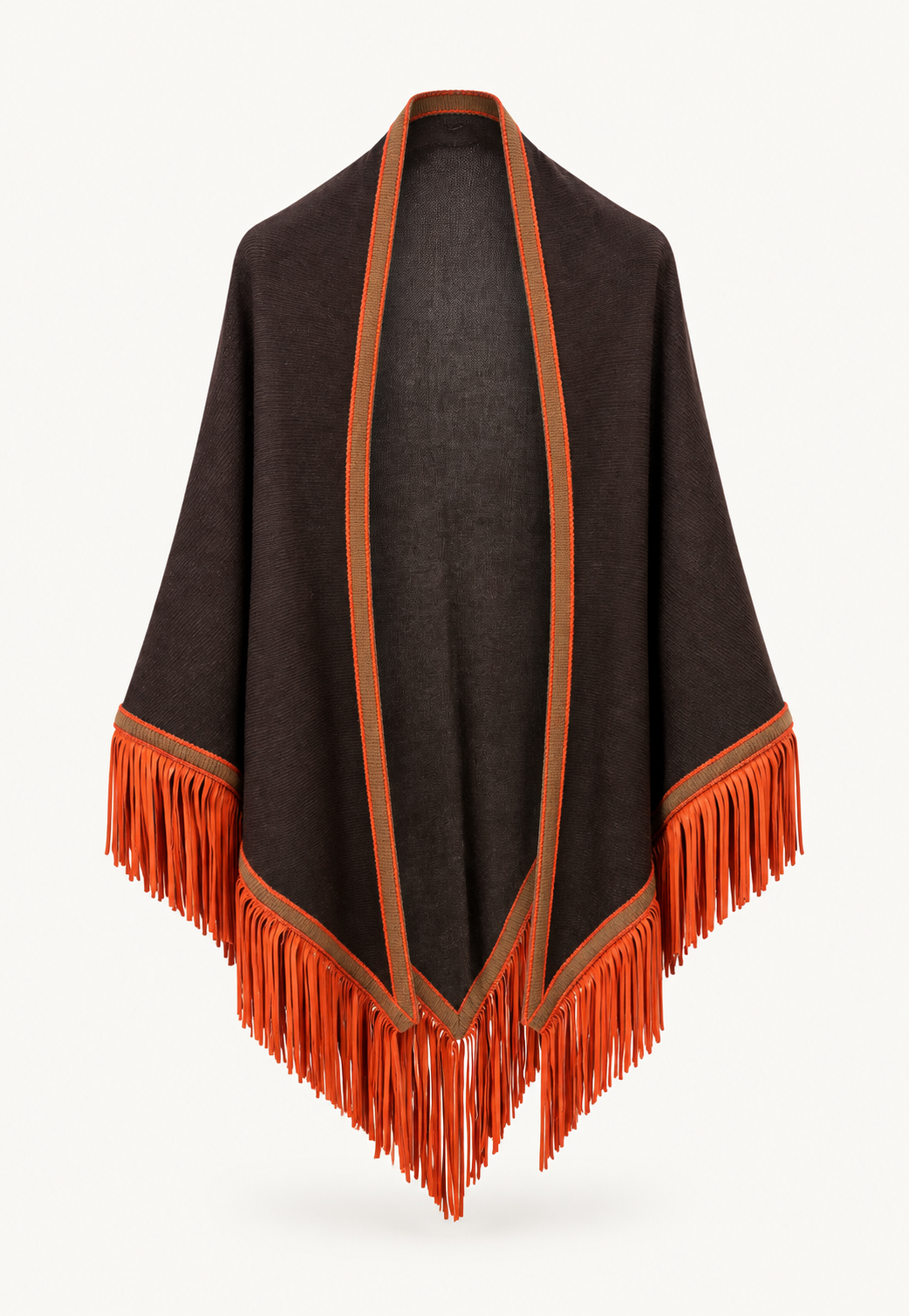 The Triangolo Camoscio Sycamore – Cashmere-Dreieckstuch mit Lederfransen von Antonia Zander